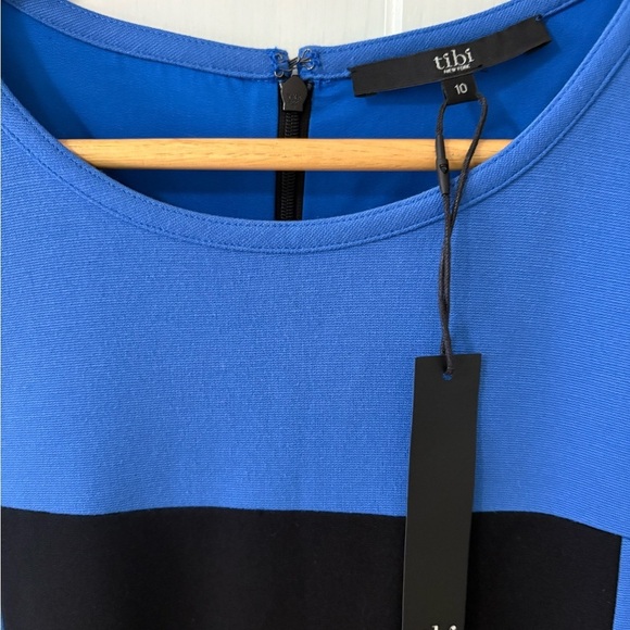 Tibi Blue and Black Colorblock Dress Size 10 NWT - Picture 3 of 9